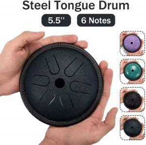 Instrumentos musicais de percussão de tambor de tambor de mão de 5,5 polegadas 6 notas tambor de língua de aço tambor de bolso