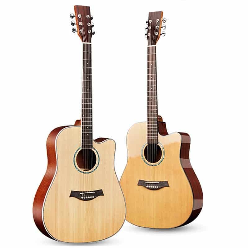 solid spruce wood acoustic guitar