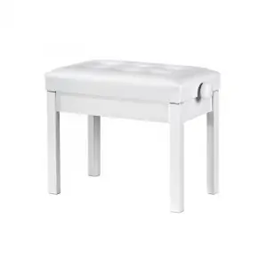White Adjustable piano bench with case