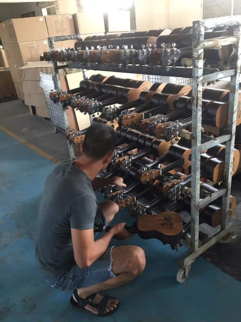 QC inspect each ukulele