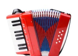 Red piano kids accordion