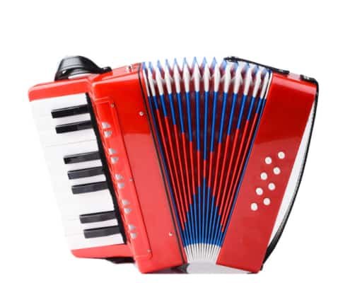Red piano kids accordion