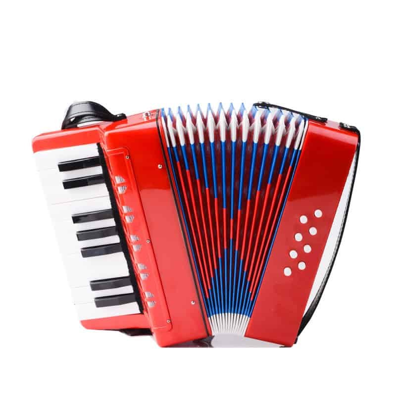 Bass Piano Accordion red Kids Accordion Musical Instrument Adjustable for Early Childhood Teaching Kids Beginners Students 