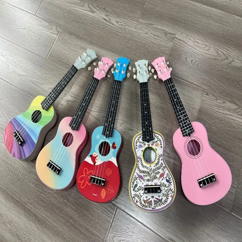 Vaguelly 3 Pièces Guitare pour Enfants Guitare Musicale Ukulélé pour  Débutant Guitare Tout-Petit pour Un Enfant De 3 Ans Jouet Ukulélé pour  Enfants De