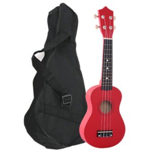 pequeno ukulele vermelho