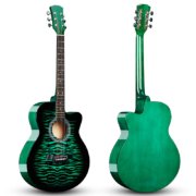 Guitare acoustique verte