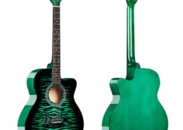 guitarra acústica verde