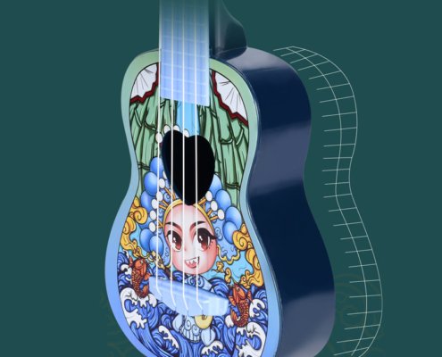 einzigartige Musikinstrument Geschenke blaue Ukulele