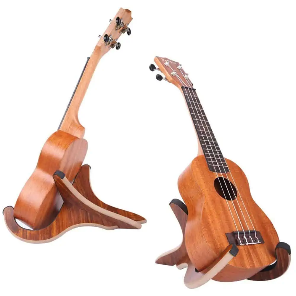 Support de guitare Bois épaissi Universel, eidoct En Bois X-frame Support  d'instrument robuste avec des bords en cuir souple pour guitares basses  classiques acoustiques