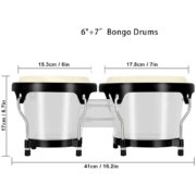 Tambour Bongo Blanc 6"+7"