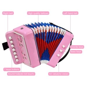 Accordéon pour enfants Merel - Mini instrument d'accordéon à 17 touches et  8 boutons