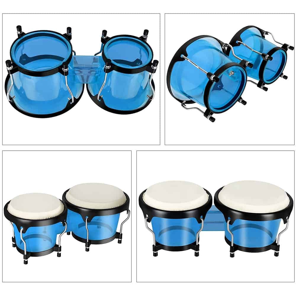 conjunto de tambores bongo azul