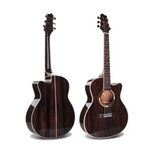 Guitarra de madera maciza negra