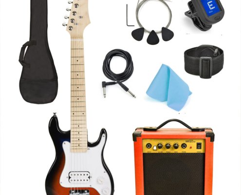 Kit para iniciantes de guitarra elétrica infantil