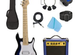 Guitare électrique bleue