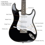 Guitare électrique noire 39 pouces