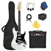 Kit de guitarra eléctrica blanca de 39 pulgadas.