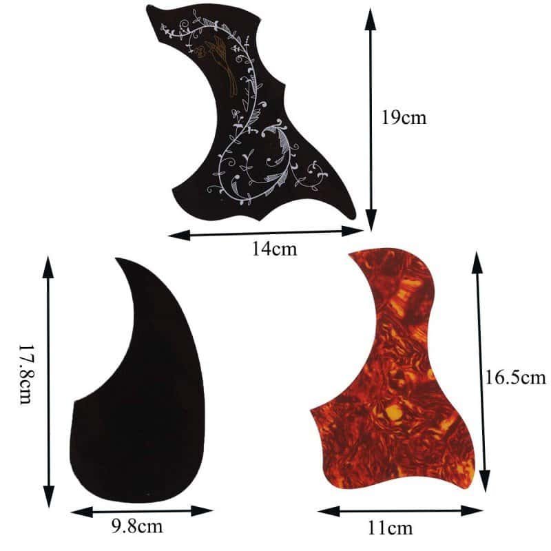 Pickguard autocollant anti-rayures pour guitare acoustique en forme de colibri et d'eau