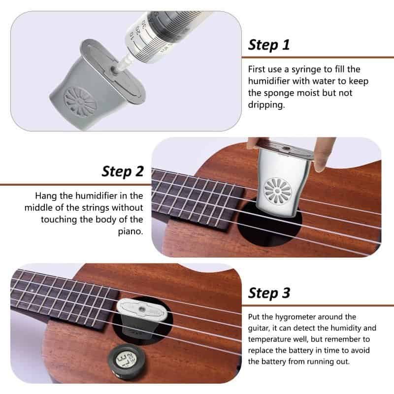 Ensemble d'humidificateurs pour guitare acoustique