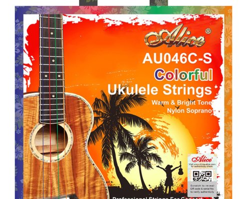 AU046C Kolorowy zestaw strun do ukulele