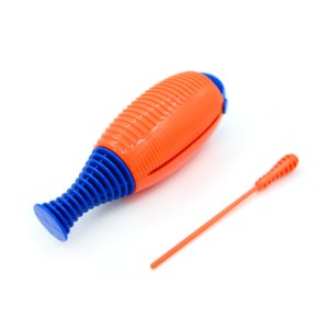 Multi-Colored Plastic Guiro with Striker