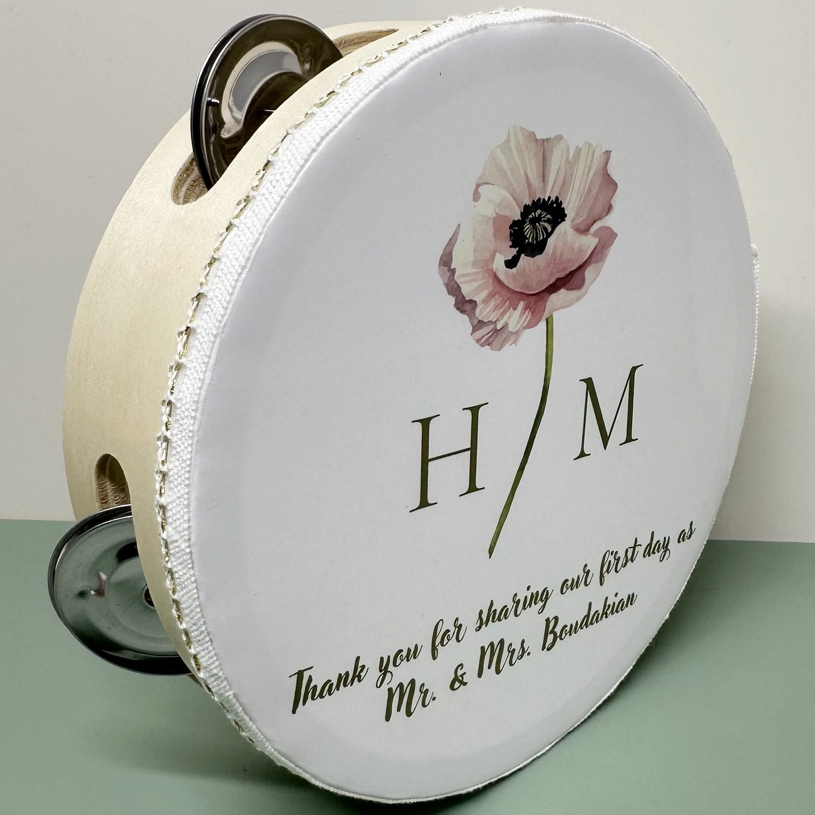 custom wedding tambourine