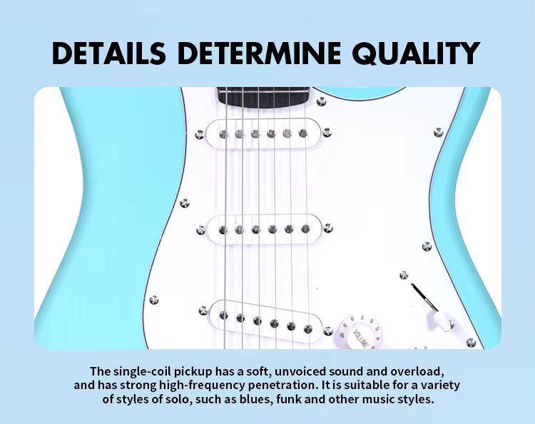 Détails guitare électrique débutant 39"