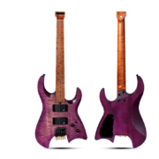 Lila kopflose Gitarren