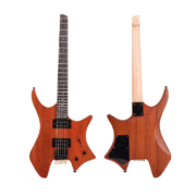 Braune kopflose E-Gitarre