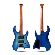 Blaue kopflose Gitarren