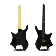Schwarze kopflose E-Gitarre