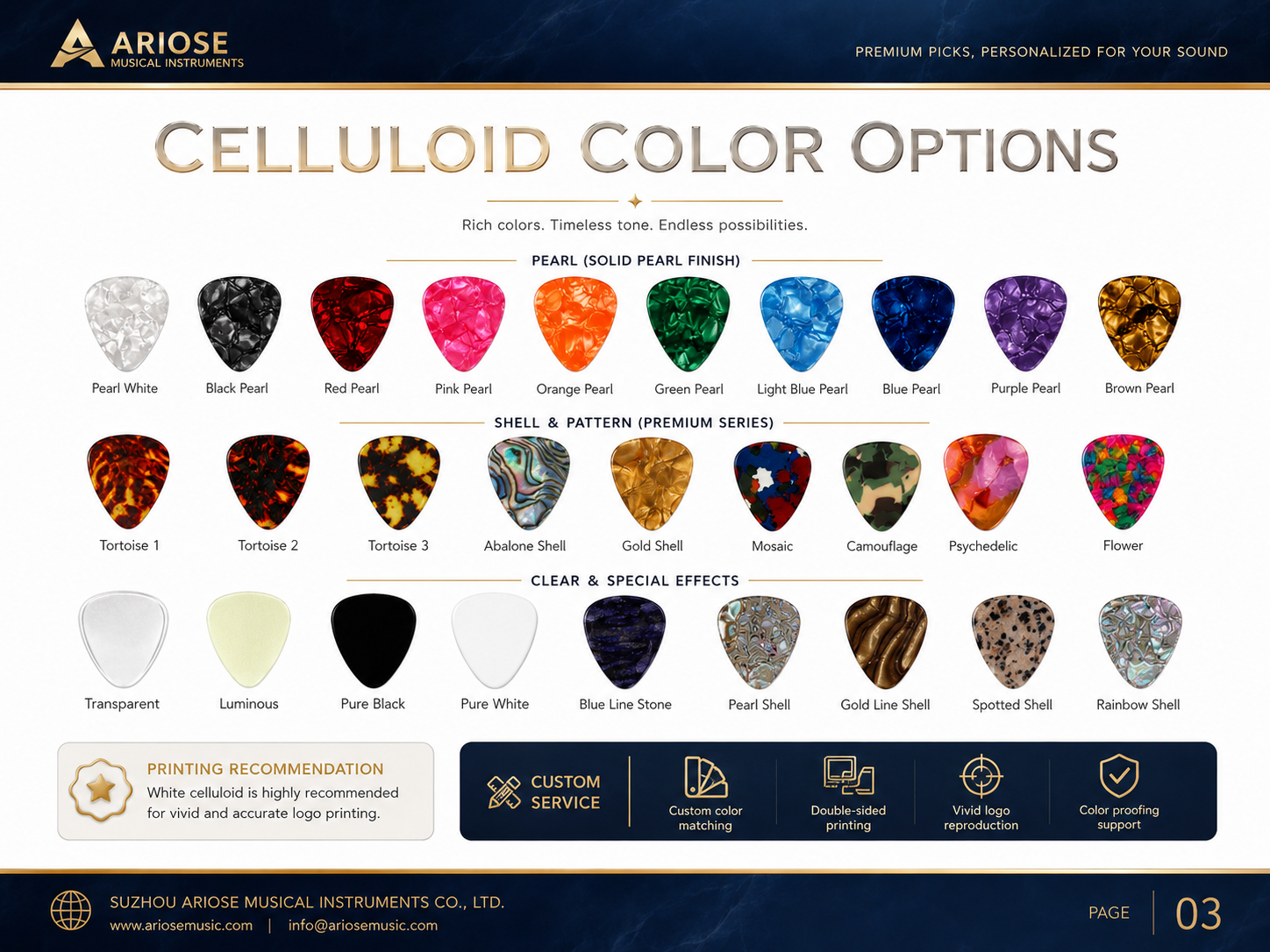 guitar picks color option
