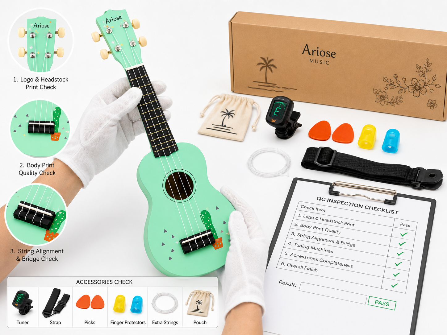 Ukulélé personnalisé avec impression de logo et design graphique adapté aux enfants
