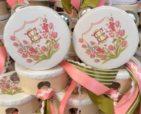 Panderetas con logotipo personalizado para regalos promocionales y marketing de marca.