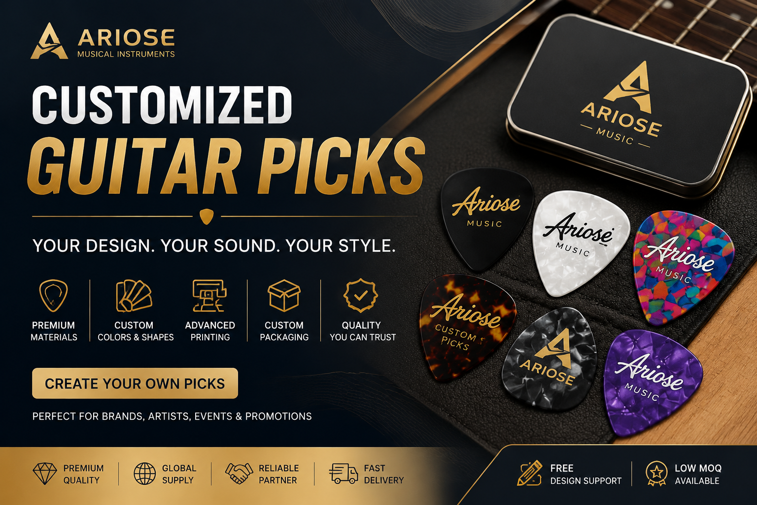 customized guitar picks manufactuer