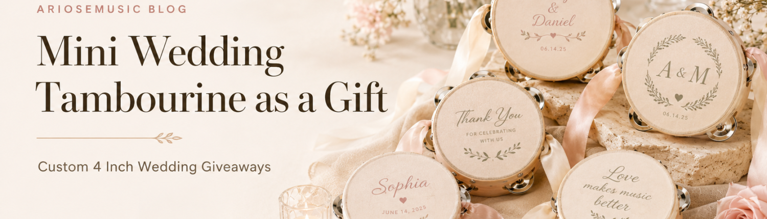 mini wedding tambourine as a gift